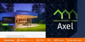 Axel - Single Property Real Estate Theme 95% OFF