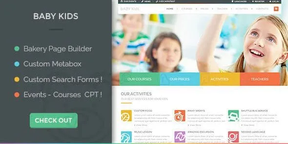Baby Kids – Education Primary School For Children Theme 95% OFF