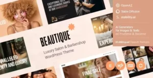 Beautique - Luxury Salon & Barbershop WordPress Theme 95% OFF