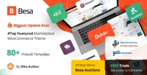 Besa – Elementor Marketplace WooCommerce Theme [95% OFF]