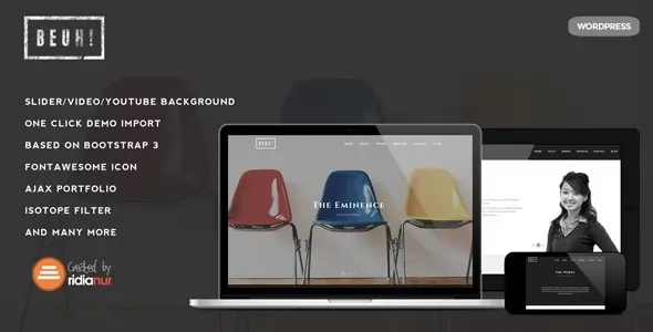 Beuh – Responsive One Page Portfolio Theme 95% OFF