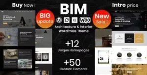BIM – Architecture & Interior Design Elementor WordPress Theme [95% OFF]