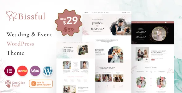 Bissful – Wedding & Event WordPress Theme 95% OFF