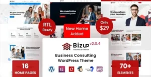 Bizup - Business Consulting WordPress Theme 95% OFF