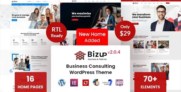 Bizup – Business Consulting WordPress Theme 95% OFF