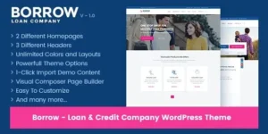 Borrow – Loan Company Responsive WordPress Theme 95% OFF