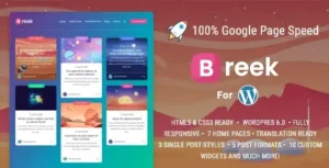 Breek – Minimal Lightweight Masonry AMP Theme for WordPress [95% OFF]