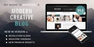 Brixton – A Responsive WordPress Blog Theme [95% OFF]