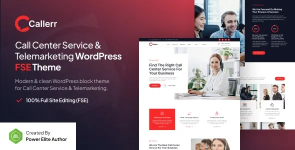 Callerr – Call Center Service & Telemarketing FSE WordPress Theme 95% OFF