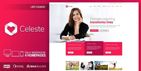 Celeste – Life Coach & Therapist WordPress Theme 95% OFF