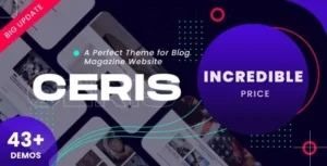 Ceris – Magazine & Blog WordPress Theme 95% OFF