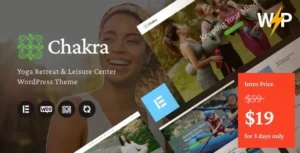 Chakra - Yoga Retreat & Leisure Center WordPress Theme 95% OFF