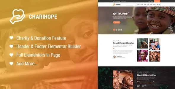 Charihope – Charity and Donation WordPress Theme 95% OFF