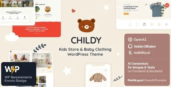 Childy – Kids Store & Baby Clothing WordPress Theme 95% OFF