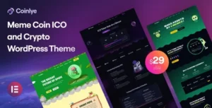 Coinlye - Meme coin ICO & Crypto WordPress Theme 95% OFF