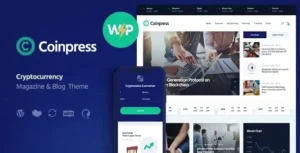 Coinpress ICO Cryptocurrency Magazine & Blog WordPress Theme [95% OFF]