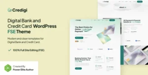 Credigi - Digital Bank & Credit Card FSE WordPress Theme 95% OFF