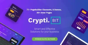 CryptiBIT – Technology, Cryptocurrency, ICO IEO Landing Page WordPress theme [95% OFF]