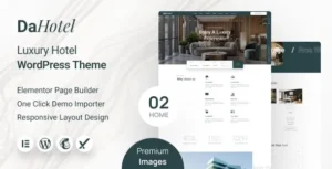 Dahotel- Luxury Hotel WordPress Theme 95% OFF