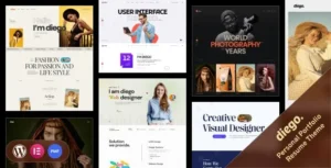 Diego - Creative Personal Portfolio & Resume WordPress Theme + RTL 95% OFF