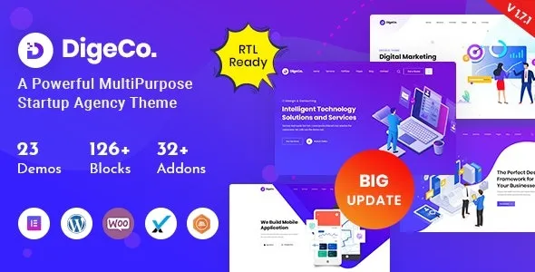 Digeco – Startup Agency WordPress Theme [95% OFF]