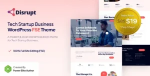 Disrupt - Tech Startup Business FSE WordPress Theme 95% OFF
