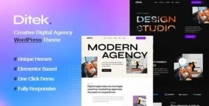 Ditek - Digital Agency Creative Portfolio WordPress Theme 95% OFF