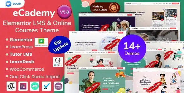eCademy – Education LMS & Online Coaching Courses WordPress Theme [95% OFF]