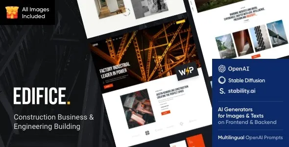 Edifice – Construction & Building WordPress Theme 95% OFF