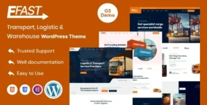 Efast - Transport, Logistic & Warehouse WordPress Theme 95% OFF