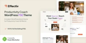 Effectiv - Productivity Coach & Mentor FSE WordPress Theme 95% OFF