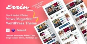 Errin - Personal Blog WordPress Theme 95% OFF