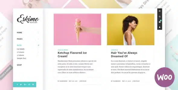 Eskimo – Minimal Personal WordPress Blog & Shop Theme [95% OFF]