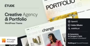 Etude – Creative Agency & Portfolio WordPress Theme 95% OFF