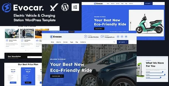 Evocar – Electric Vehicle & Charging Station WordPress Theme 95% OFF