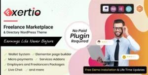 Exertio – Freelance Marketplace WordPress Theme 95% OFF