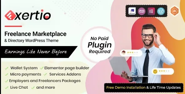 Exertio – Freelance Marketplace WordPress Theme 95% OFF