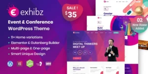 Exhibz - Event Conference WordPress Theme 95% OFF