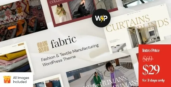 Fabric – Fashion & Textile Manufacturing WordPress Theme 95% OFF