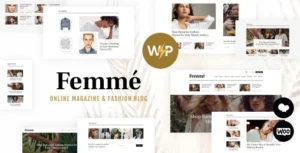 Femme – An Online Magazine & Fashion Blog WordPress Theme + RTL 95% OFF