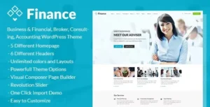 Finance - Consulting, Accounting WordPress Theme 95% OFF