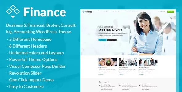 Finance – Consulting, Accounting WordPress Theme 95% OFF