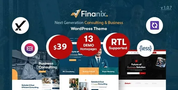 Finanix – Business WordPress Theme 95% OFF