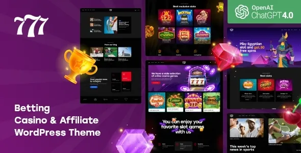 Free Download 777 – Betting, Casino & Affiliate WordPress Theme 1.8.0 [Latest Version]