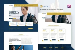 Free Download Adiel – Attorney & Law Firm Elementor Template Kit 1.0.0 [Latest Version]