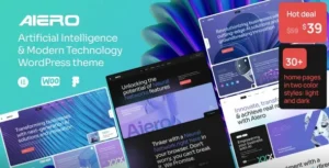 Free Download Aiero - AI Agency & Technology WordPress Theme 2.1 [Latest Version]