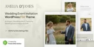 Free Download Amelia & James – Wedding Invitation Gutenverse FSE WordPress Theme 1.0.0 [Latest Version]