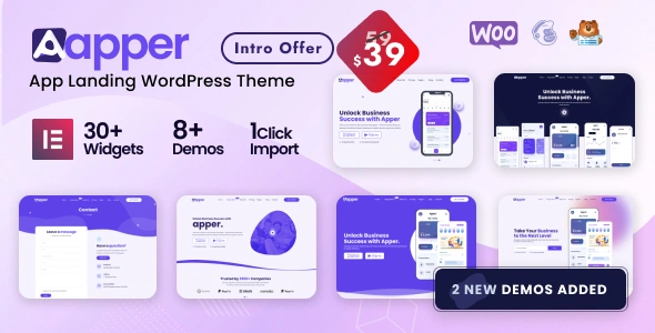 Free Download Apper App Landing Page Multi-concept WordPress Theme 2.0.12 [Latest Version]