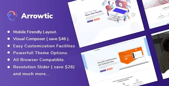 Free Download Arrowtic – Digital Marketing Agency WordPress Theme 2.0.7 [Latest Version]