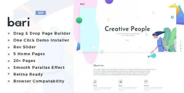 Free Download Bari Portfolio and SEO Digital Agency WordPress Theme 2.4 [Latest Version]